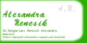 alexandra mencsik business card